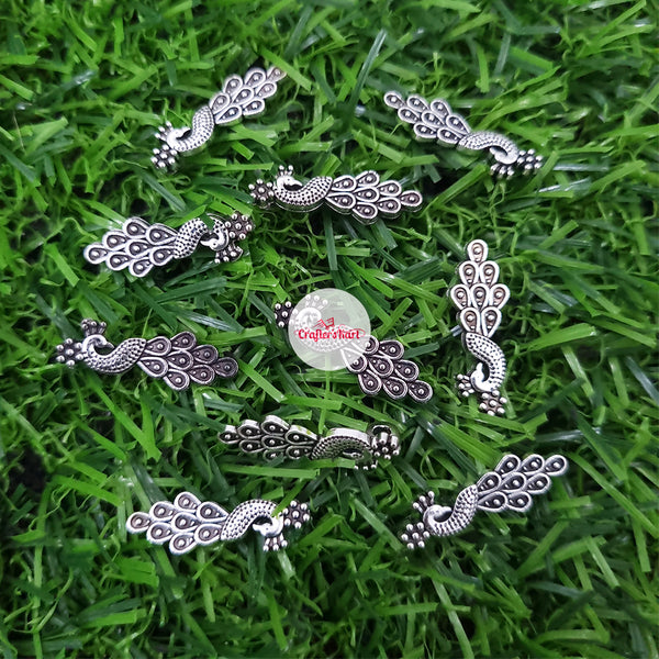 Silver Peacock Charms