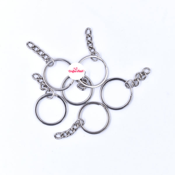Unobite Silver Color Key Chain Rings with Chain.