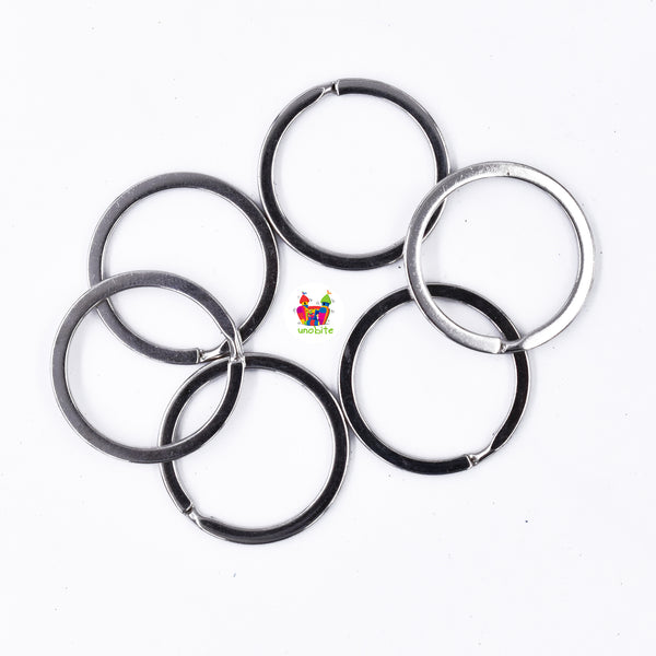 Unobite Silver Color Key Chain Rings Pack of 6 Piece.