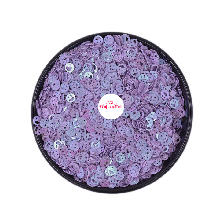 Unobite Smiley Design 4MM Sequins for Resin, Nail Arts and DIY Crafts(Violet Color).