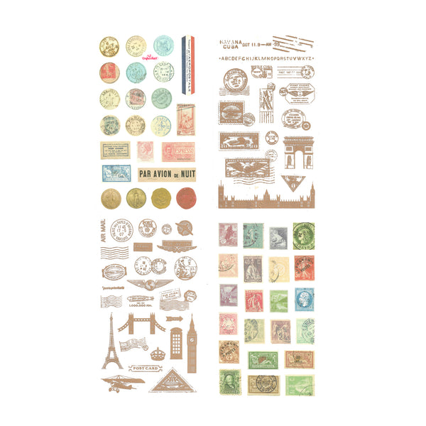 4 in 1 Eno Greeting Vintage Scrapbooking Stickers for Paper Craft, Scrapbooking etc.(Design 16)