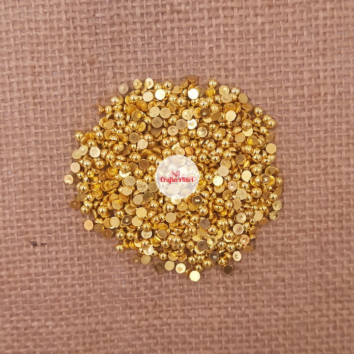 3mm Gold Half Beads