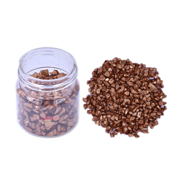 Crushed Glass Stone for Resin Art, DIY Crafts etc.(Brown Color, 20 Grams)