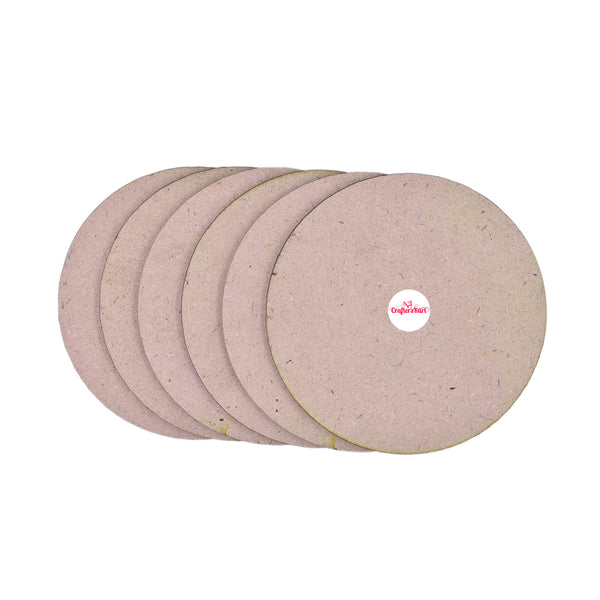 Round Shape 2.5mm Thickness MDF Board Sheets for Art & Craft, Resin Art, Pyrography, Mandala Art, Paintings etc.(Size 8 x 8 Inch)