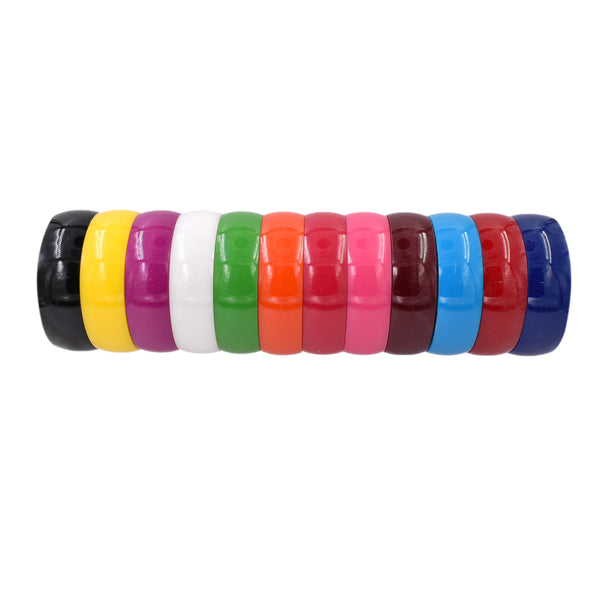 12 Piece Multicolor Plastic Bangles for Silk Thread Jewelry Making(Size - 20 MM)