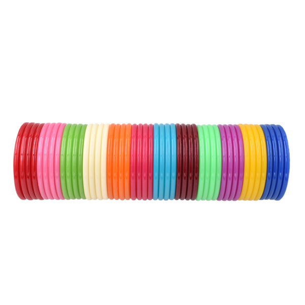 48 Piece Multicolor Plastic Bangles for Silk Thread Jewelry Making(Size - 5 MM)