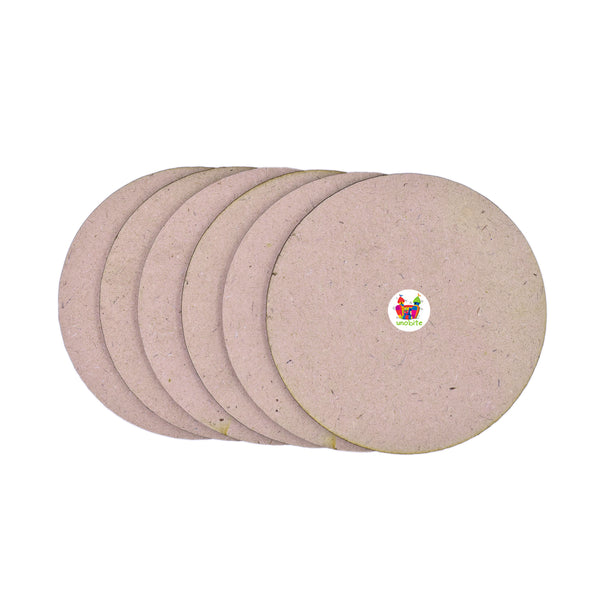 Round Shape 2.5mm Thickness MDF Board Sheets for Art & Craft, Resin Art, Pyrography, Mandala Art, Paintings etc.(Size 6 x 6 Inch)