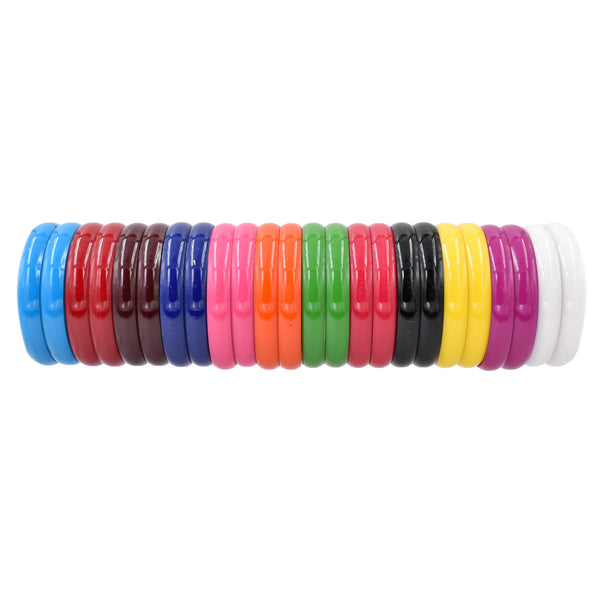 24 Piece Multicolor Plastic Bangles for Silk Thread Jewelry Making(Size - 10 MM)