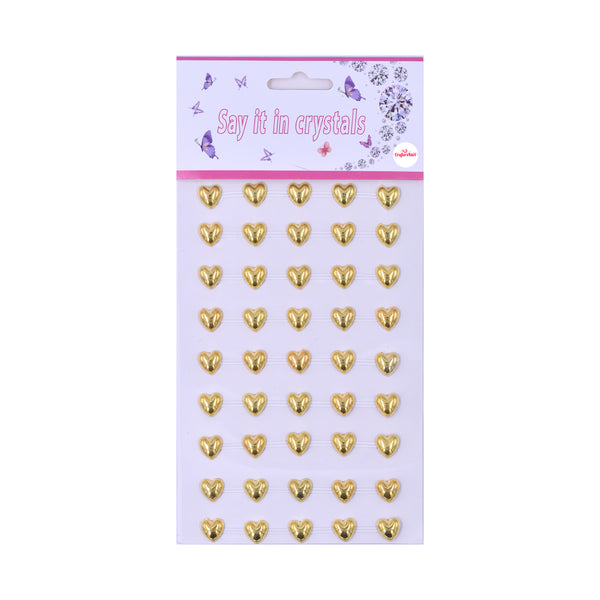 10MM Self Adhesive Heart Stickers for DIY Crafts, Scrapbooking, School Crafts, Decorations etc.(Gold Color)