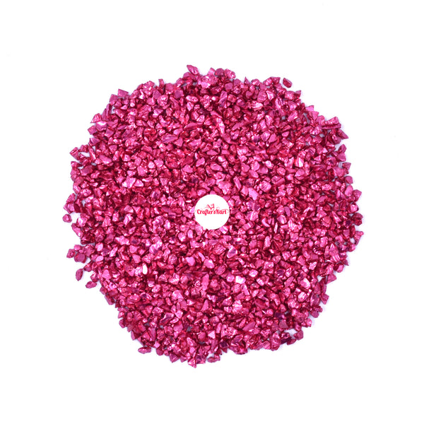 Crushed Glass Stone for Resin Art, DIY Crafts etc.(Pink Color, 20 Grams)
