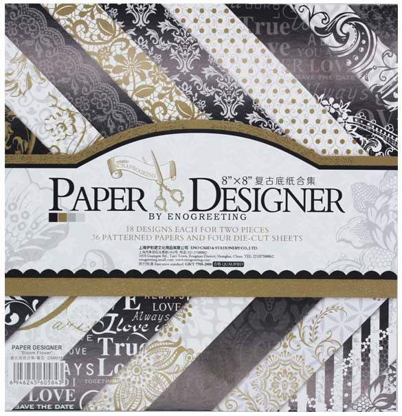 DIY 8 x 8 Scrapbook Printed Papers for Art 'n' Craft and Greeting Cards(20 Design Each 2 Piece, 40 Printed Sheet)(UBSB006)