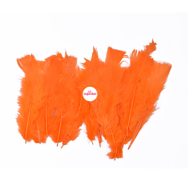Natural Dyed Feather 10 to 15 CM Long (Orange Color)