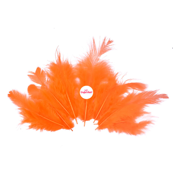 Natural Dyed Feather 5 to 10 CM Long (Orange Color)