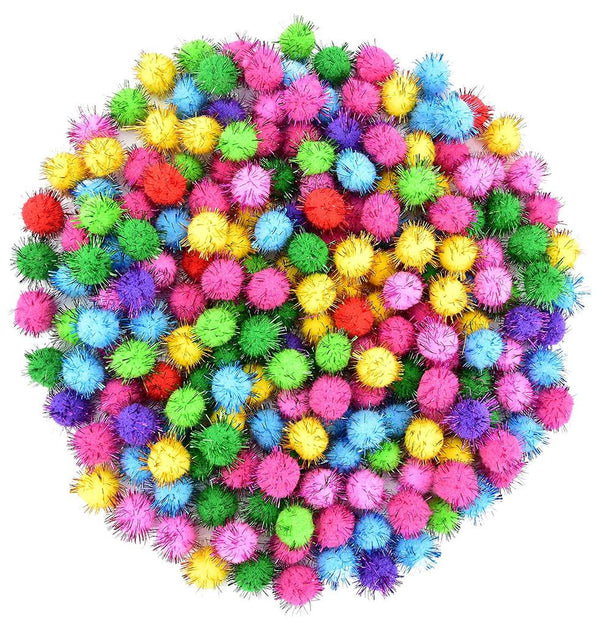 Unobite Multicolor Glitter Pom Pom Balls 1.5 CM.
