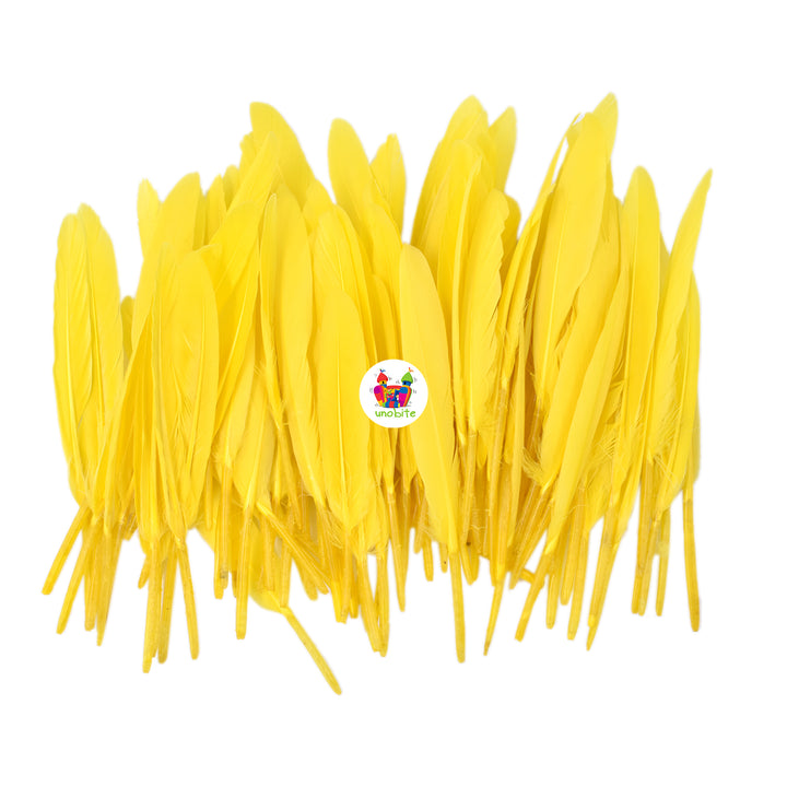 Unobite Natural Dyed Feather 8 to 10 CM Long (Yellow).