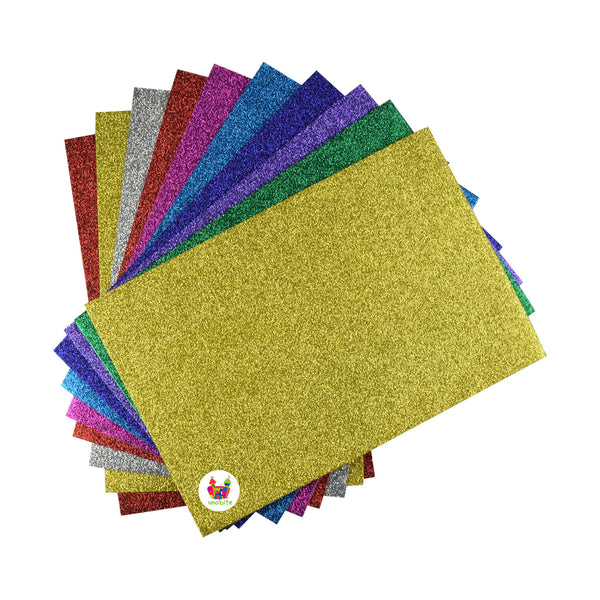 Unobite Multicolor A4 Glitter Foam Sheets with Sticker Pack of 10 Colors.