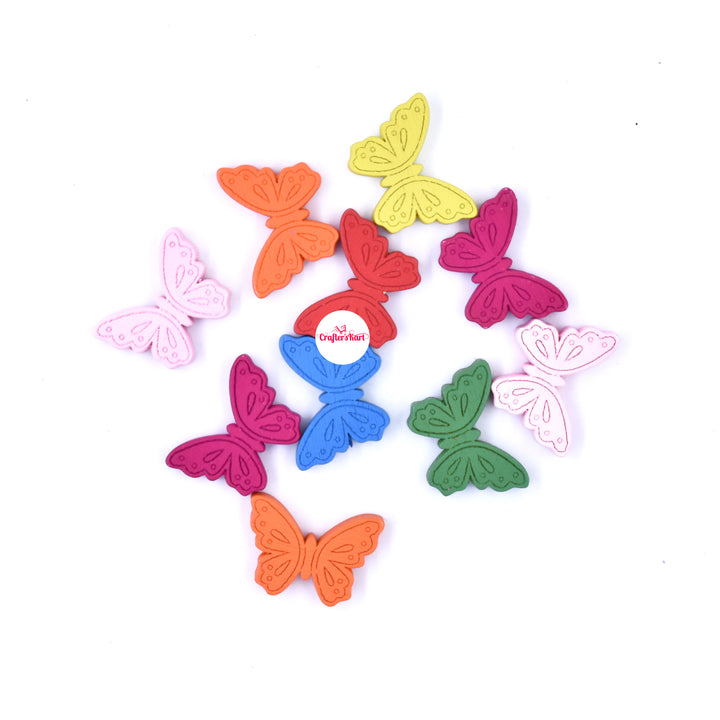 Unobite Butterfly Design Wooden Buttons with Holes for Scrapbooking, DIY Crafts and Sewing etc..