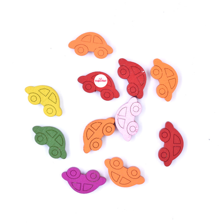 Unobite Car Design Wooden Buttons with Holes for Scrapbooking, DIY Crafts and Sewing etc..