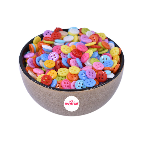 4-Holes Round Design Plastic Buttons for Sewing and DIY Craft etc.(10MM Size)