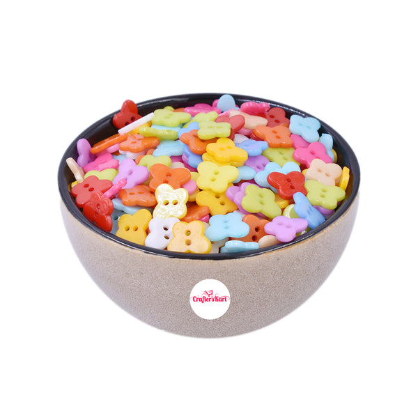 2-Holes Butterfly Design Plastic Buttons for Sewing and DIY Craft etc.(15 x 10MM Size)