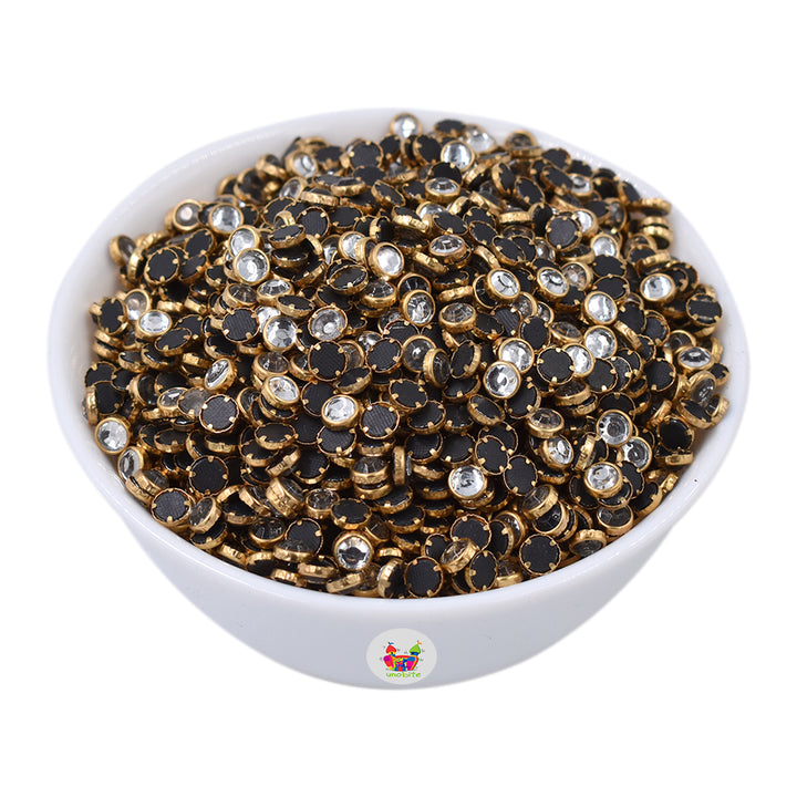Unobite Kundan Stones for Embroidery, Craft and Jewellery Making(6mm, Round Shape).
