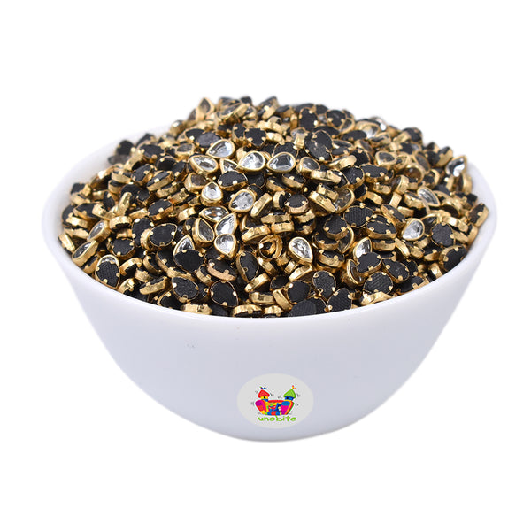 Unobite Kundan Stones for Embroidery, Craft and Jewellery Making(8 x 4P, Drop Shape).