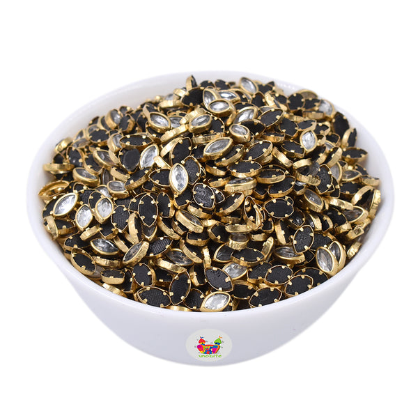 Unobite Kundan Stones for Embroidery, Craft and Jewellery Making(6K, Eye Shape).