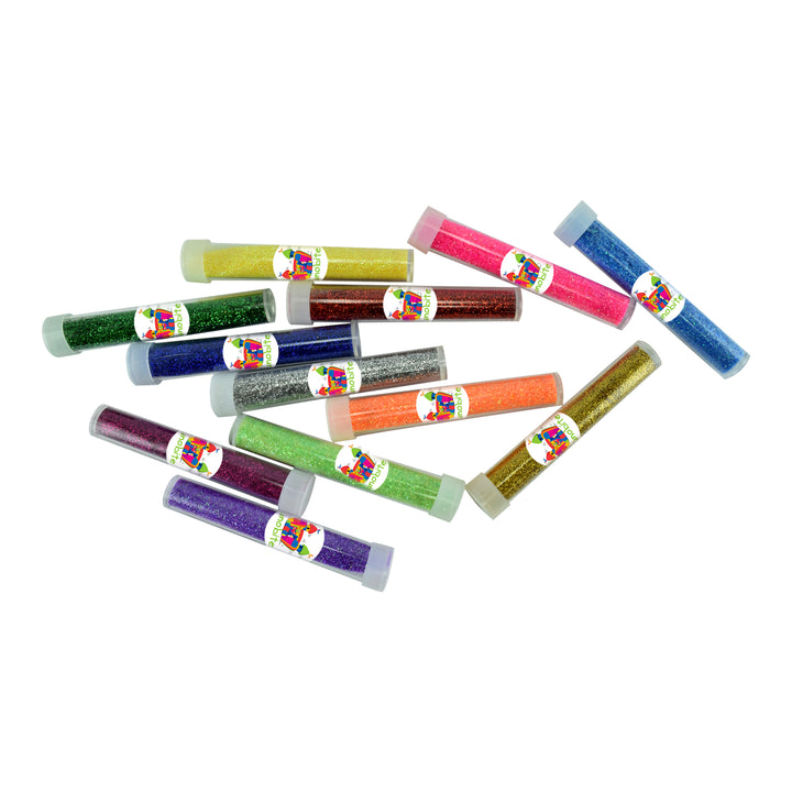 Unobite Glitter Sparkle Powder Tube for Crafts,Arts and School Projects set of 12 Colors(3g per Color).