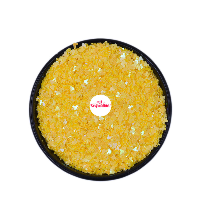 Unobite Teddy Design 4MM Sequins for Resin, Nail Arts and DIY Crafts(Yellow Color).