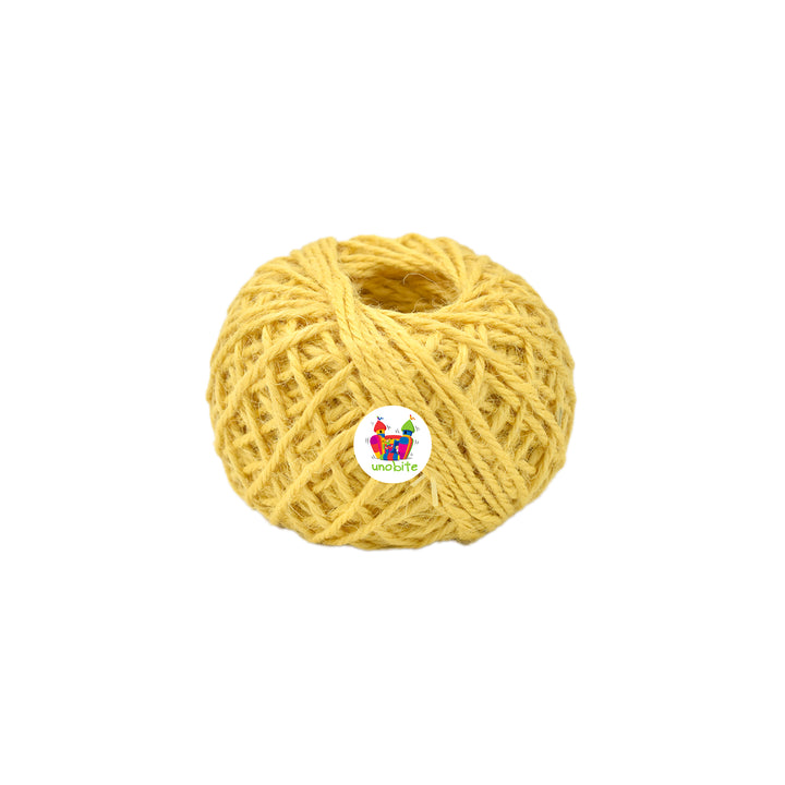 Unobite Natural Color Jute Twine Thread Cord for DIY Craft Decoration, Wedding and Party Supplies(Yellow Color, Each 50 Meter).