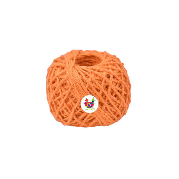 Unobite Natural Color Jute Twine Thread Cord for DIY Craft Decoration, Wedding and Party Supplies(Orange Color, Each 50 Meter).