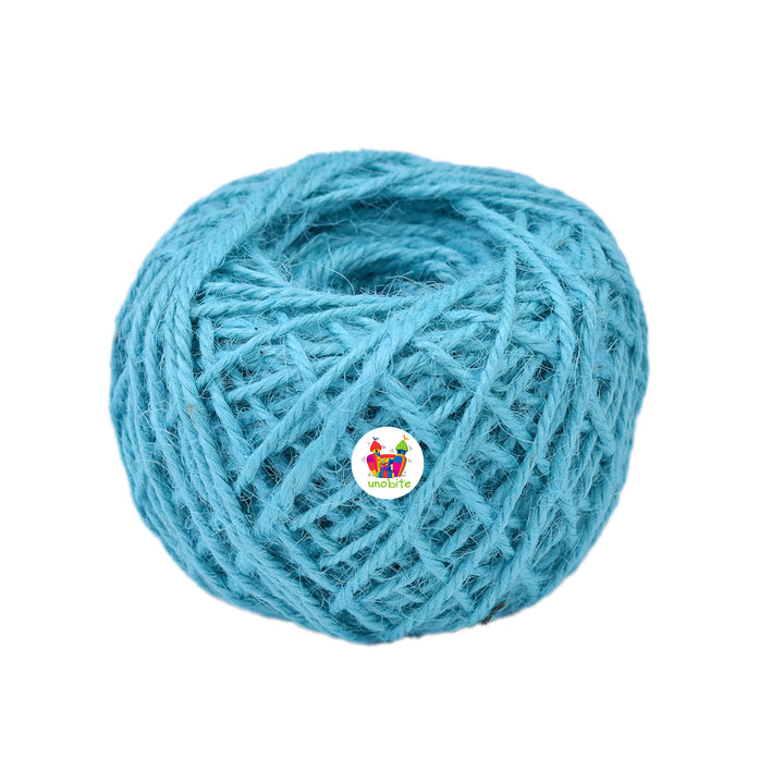 Unobite Natural Color Jute Twine Thread Cord for DIY Craft Decoration, Wedding and Party Supplies(Light Blue Color, Each 50 Meter).