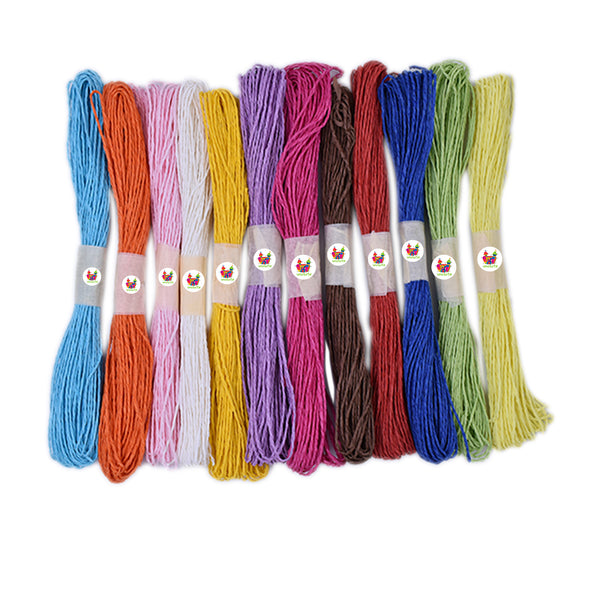 Unobite 12 Color 10 Meter Color Paper Twine Thread Cord for DIY Craft Decoration, Wedding and Party Supplies(Pack of 12 Color, 10 Meter Each).