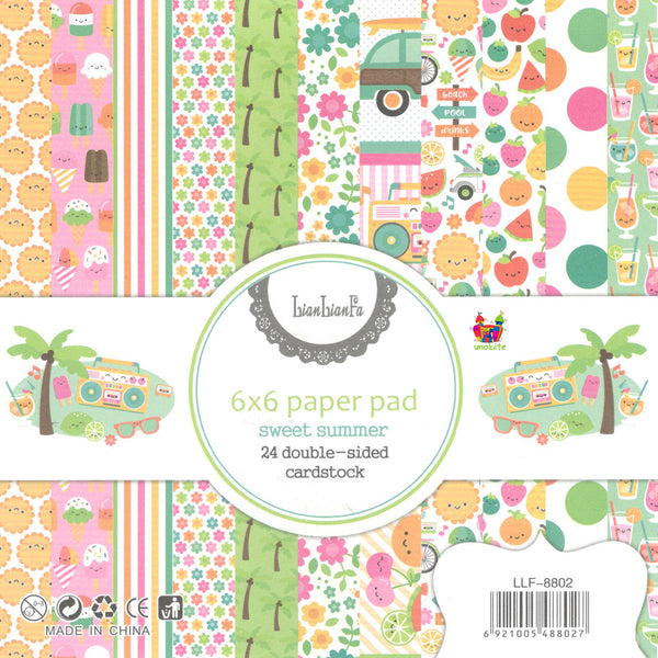 Unobite DIY 6 x 6 Scrapbook Printed Papers for Art 'n' Craft and Greeting Cards(12 Design Each 2 Piece, 24 Printed Sheet)(UBSB305).
