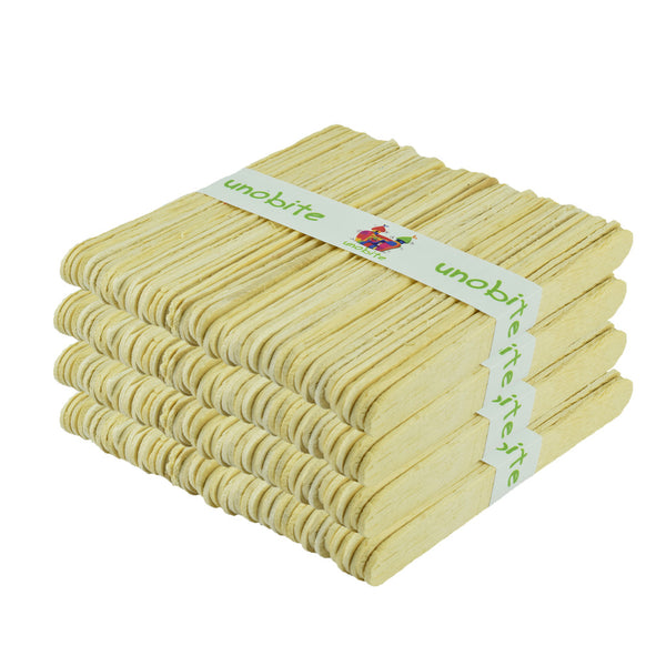 Unobite 400 Piece Natural Wooden Ice Cream Stikcs for Art & Crafts, DIY Crafts, School Projects and other Craft works.