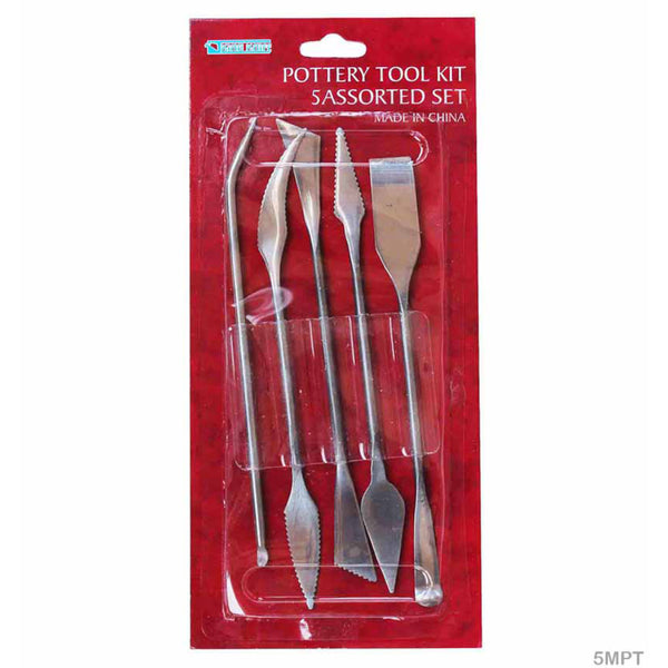 5 Piece Metal Pottery Tool Set