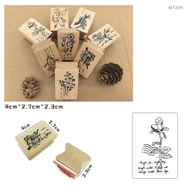 Vintage Wooden Stamp flower