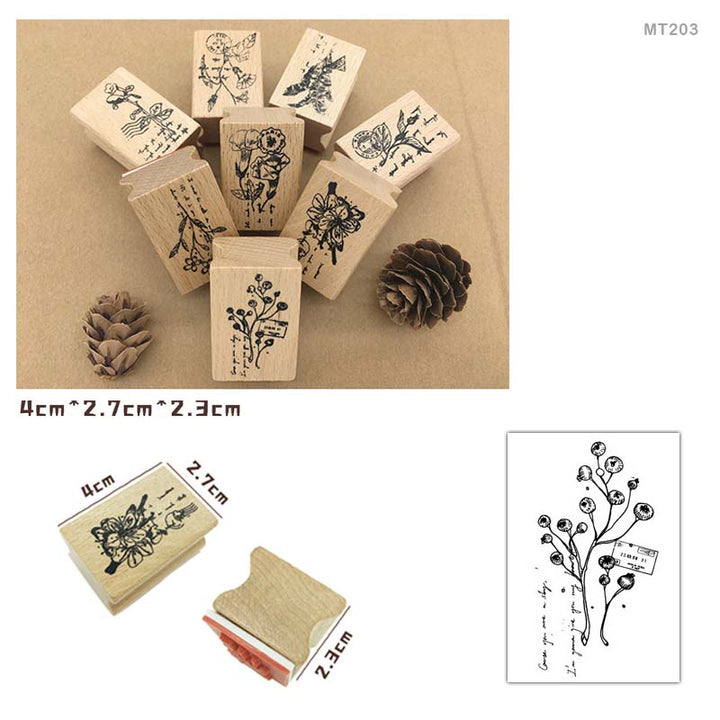 Vintage wooden flower stamp