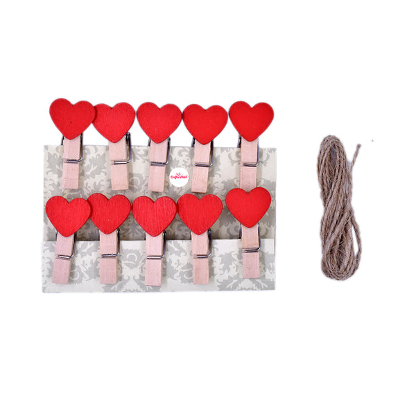 Wooden Clothespins Small Decorative Wooden Clips for Photo Clips, Scrap Booking, Crafts etc.(Design 09)