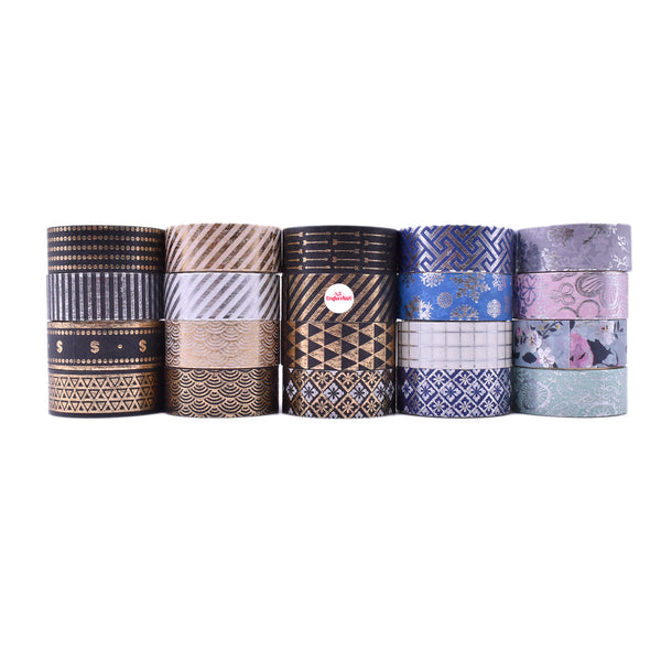 20 Roll Multicolor Washi Tape 15MM Wide Masking Tape for DIY Crafts, Scrapbooking, Journal Crafts etc.