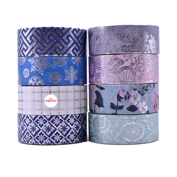 8 Roll Multicolor Washi Tape 15MM Wide Masking Tape for DIY Crafts, Scrapbooking, Journal Crafts etc.