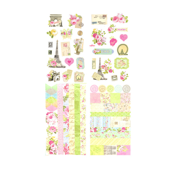 4 in 1 Eno Greeting Vintage Scrapbooking Stickers for Paper Craft, Scrapbooking etc.(Design 01)