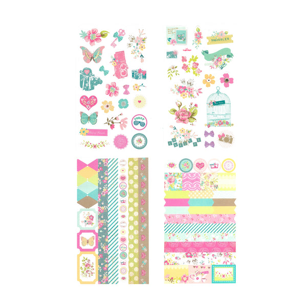 4 in 1 Eno Greeting Vintage Scrapbooking Stickers for Paper Craft, Scrapbooking etc.(Design 12)