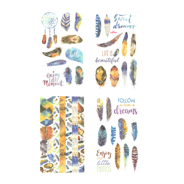 4 in 1 Eno Greeting Vintage Scrapbooking Stickers for Paper Craft, Scrapbooking etc.(Design 11)