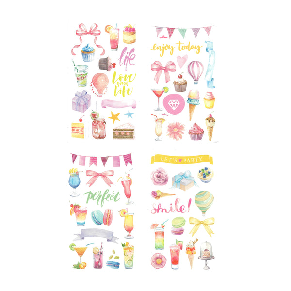 4 in 1 Eno Greeting Vintage Scrapbooking Stickers for Paper Craft, Scrapbooking etc.(Design 13)