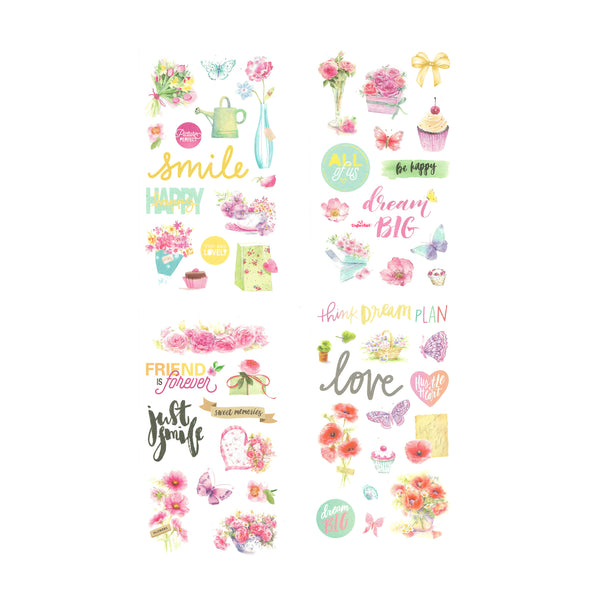4 in 1 Eno Greeting Vintage Scrapbooking Stickers for Paper Craft, Scrapbooking etc.(Design 18)