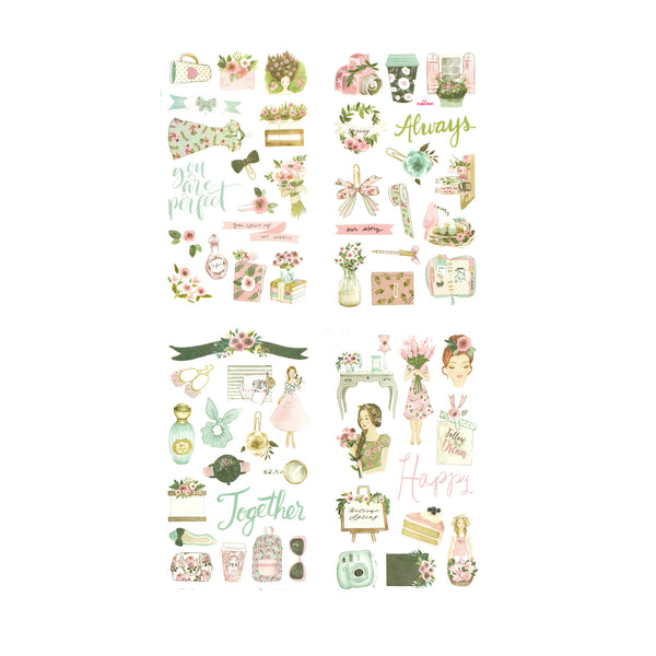 4 in 1 Eno Greeting Vintage Scrapbooking Stickers for Paper Craft, Scrapbooking etc.(Design 02)