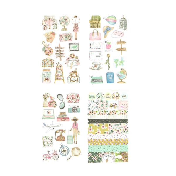 4 in 1 Eno Greeting Vintage Scrapbooking Stickers for Paper Craft, Scrapbooking etc.(Design 05)