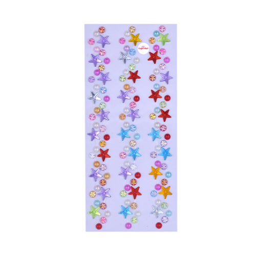 Wholesale Craft Sticker Dot Stones Star & Wave Dsgn Asst Clr #SSJ-003