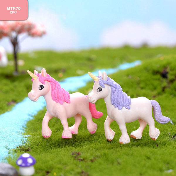 2 Piece Unicorn Miniature (Pink & Violet Color)